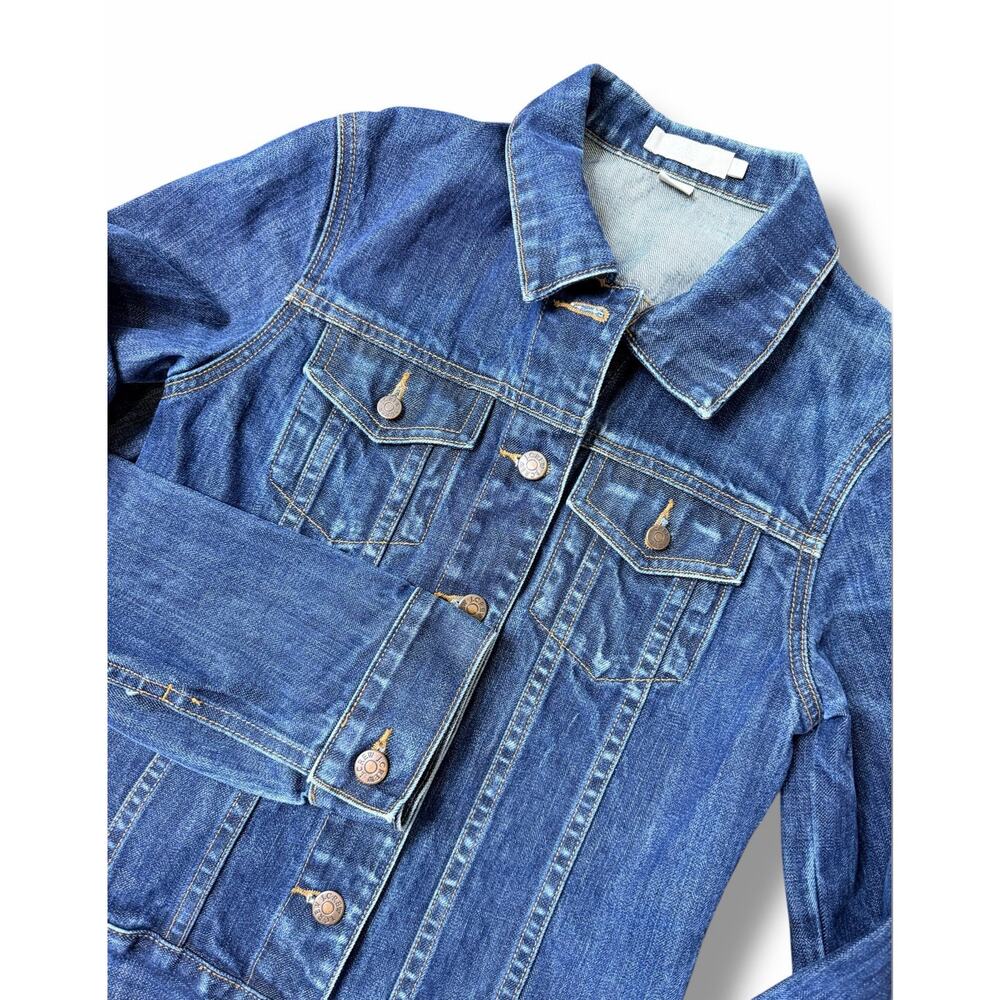 J CREW Women's Denim Blue Jean‎ Jacket Small Azteca Vintage